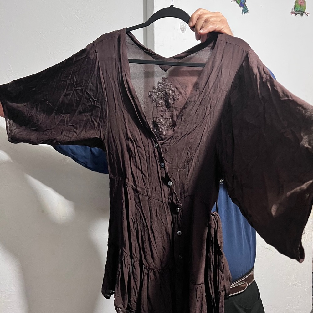 Flannel Flannel America Australia embroidered top brown:Box 0W2::